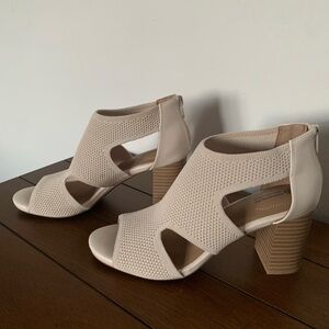 Giani Bernini Cream Cut-Out Block Heels